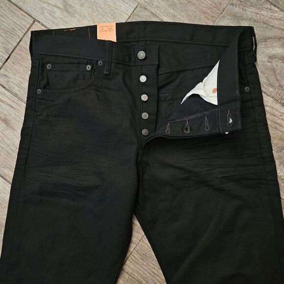 Levi's 501 Original Fit Straight Leg Men's Black Denim Jeans 34W x 34L - Picture 4 of 8